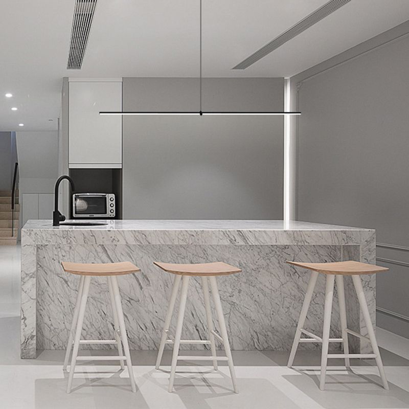 Black Metal Island Light Lámpara colgante de restaurante lineal moderna de 1 cabeza con sombra acrílica