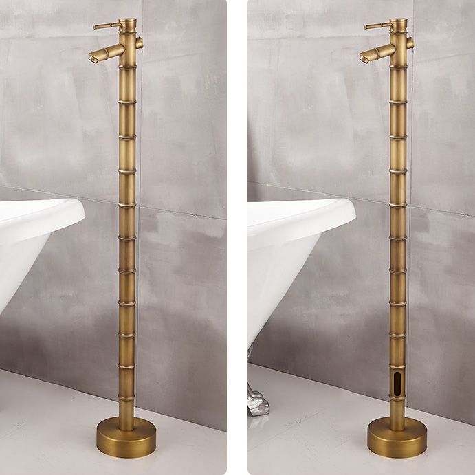 Modern Freestanding Bathtub Faucet Brass Floor Mount Free Standing Tub Filler Faucet