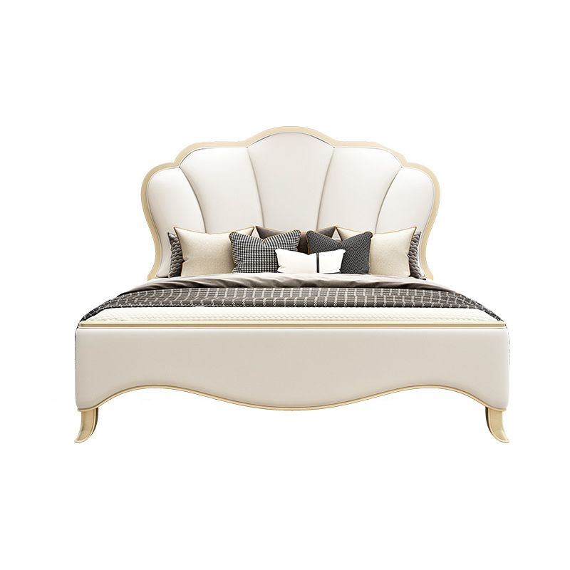 Traditional Upholstered Headboard Standard Bed Mattress Included with Legs