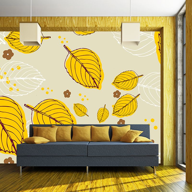 Kleurrijke tropische planten muurschildering decoratief behang voor slaapkamer
