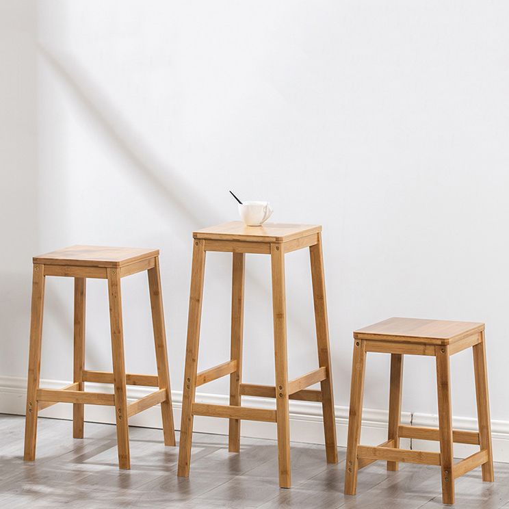 Dining Room Simple Wood Barstool Wood 4 Legs Bar Stool with Pedal