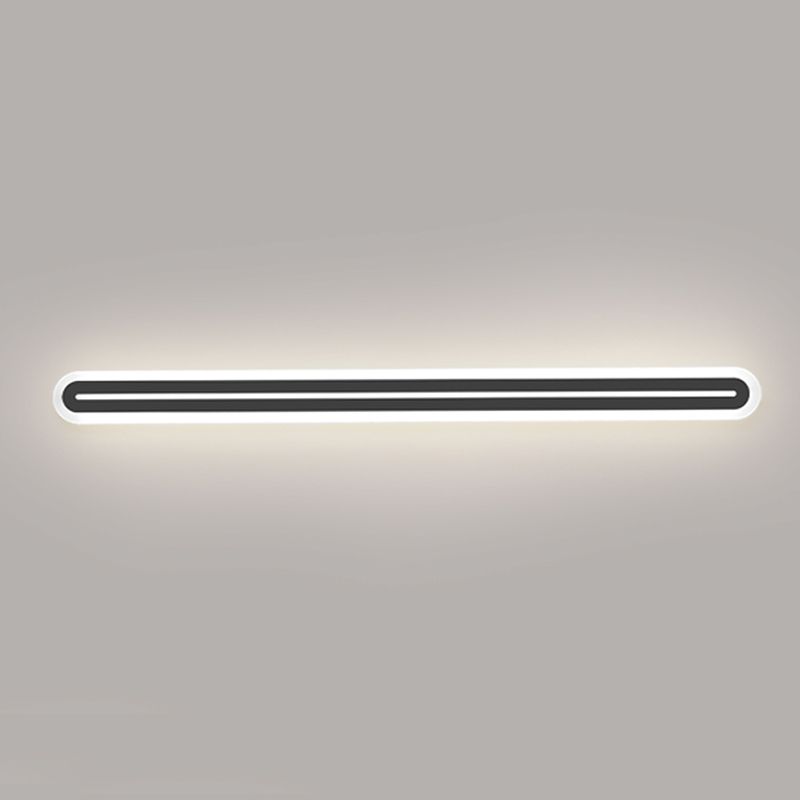 Metall lineare Form Wandlicht moderner Stil 1-Licht-Wandmontageleuchte in Schwarz