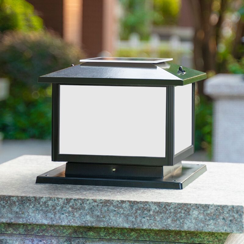 Contemporary LED Solar Lighting Fixture with Acrylic Shade for Garden