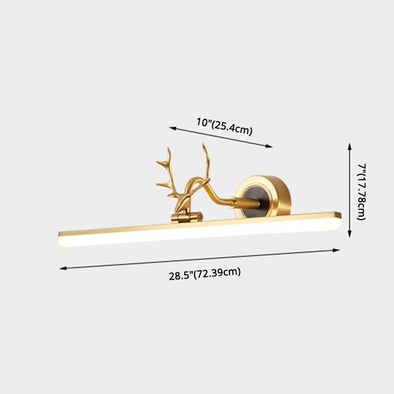 Vanité linéaire Lumières murales vintage Simplicité Applexion murale acrylique avec bois pour salle de bain