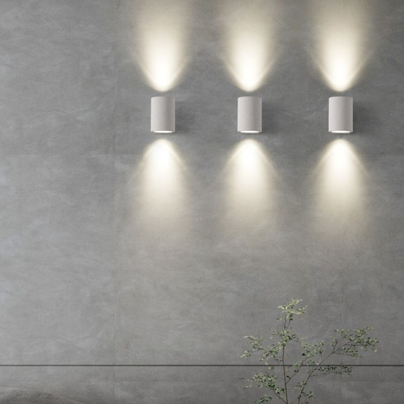 Modern Rectangular Sconce Light Fixture Cement 2-light Wall Sconces for Outdoor