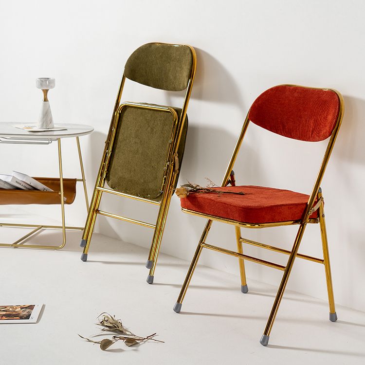 Chaises d'appoint de salle à manger pliantes de style industriel Chaises de salle à manger rembourrées sans accoudoirs (Ensemble de 2)