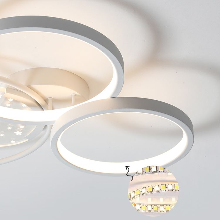 Metal Modern Flush Mount Geometric Shape Ceiling Lamp with Acrylic Shade for Bedroom