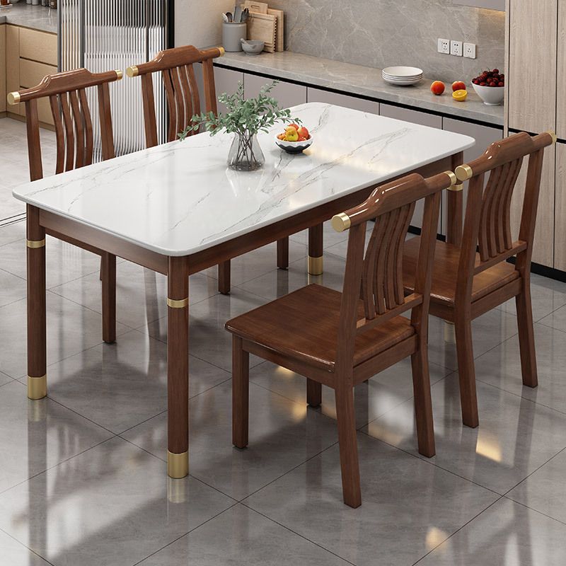Medieval Modern Stone Dining Table 4 Rubber Legs Table for Dining Room