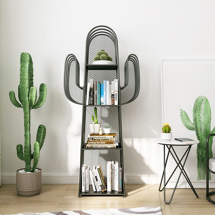 18.1"L Scandinavian Style Standard Bookcase Metal Closed Back Bookshelf