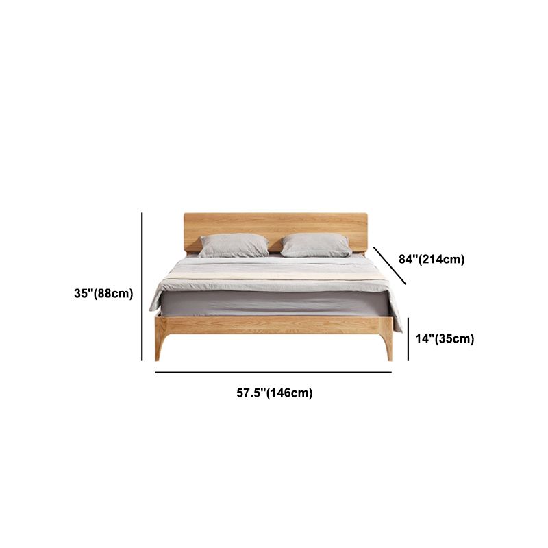 84.26 inch Wide Bed Frame Solid Wood Standard Bed with Headboard
