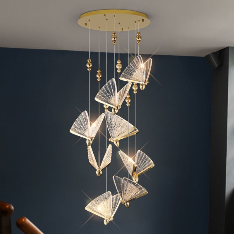 Simplicité moderne Butterfly Plafond Suspension lampe de plafond acrylique Fixage de plafond pour restaurant