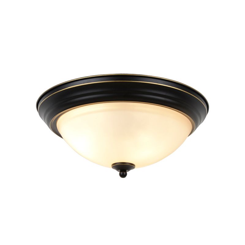 Glass Flush Mount Ceiling Fixture Bowl Shape Traditional Flush Mount Ceiling Lamp