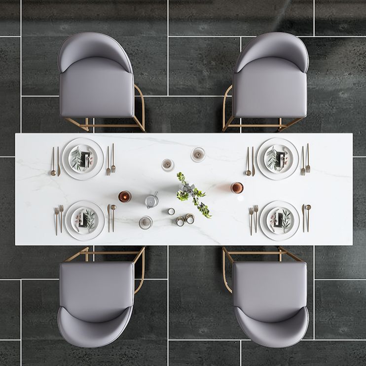 Glam Rectangle Bar Table Set 1/5 Pcs Faux Marble Bar Table Set