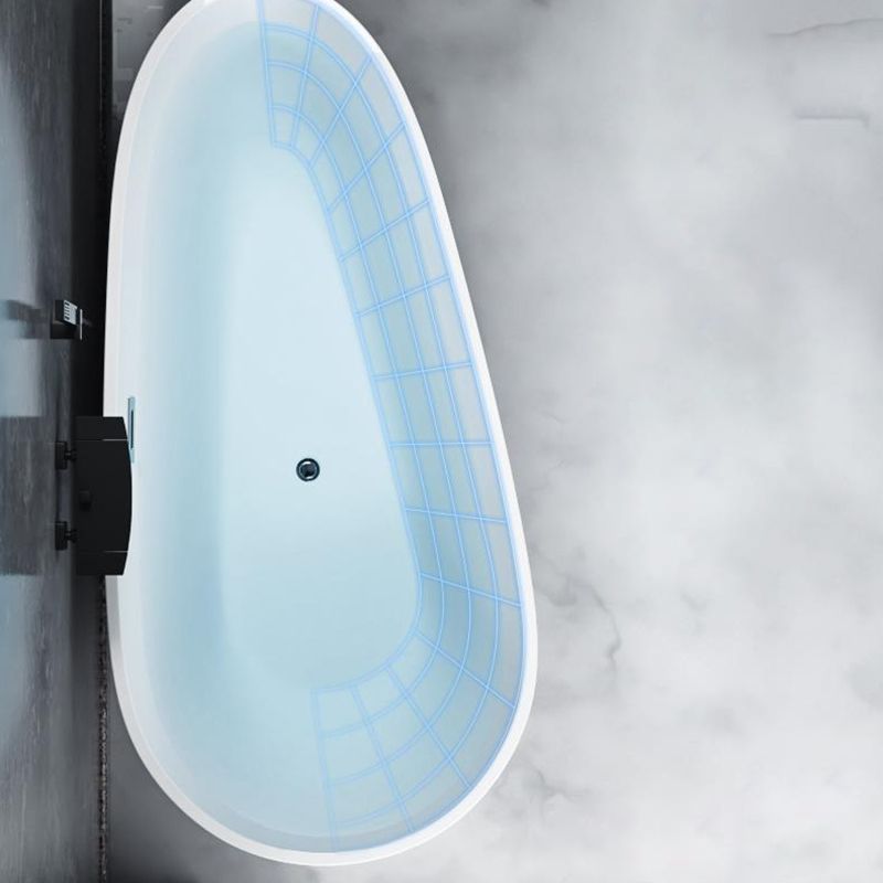 Modern Acrylic Bathtub Freestanding Soaking Bathtub with Drain Bathtub and Overflow Hole