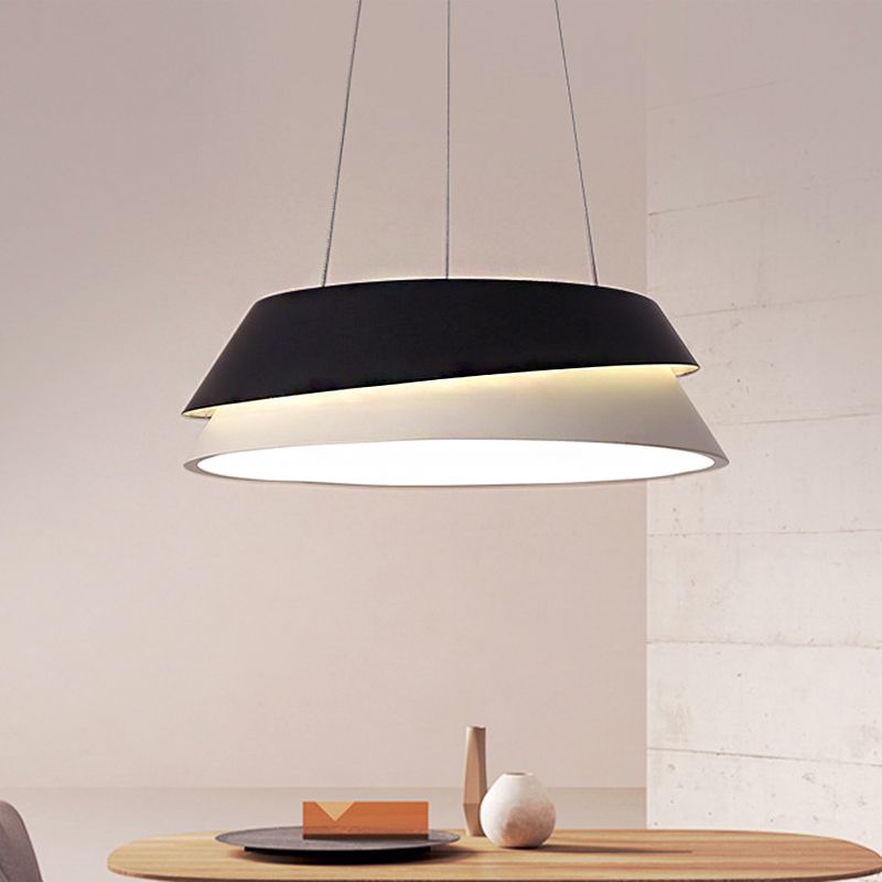 Black Cone Pendant Light Kit Modern Acrylic LED Hanging Ceiling Light in Warm/White Light