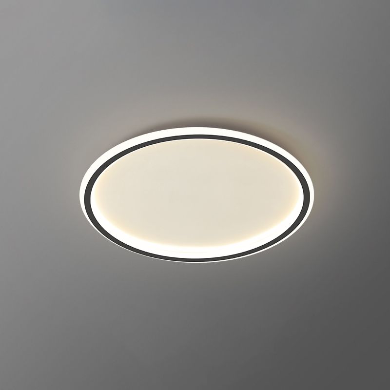 Lacquered Aluminium LED Flush Mount in Modern Simplicity Acrylic Circular Ceiling Light for Bedroom