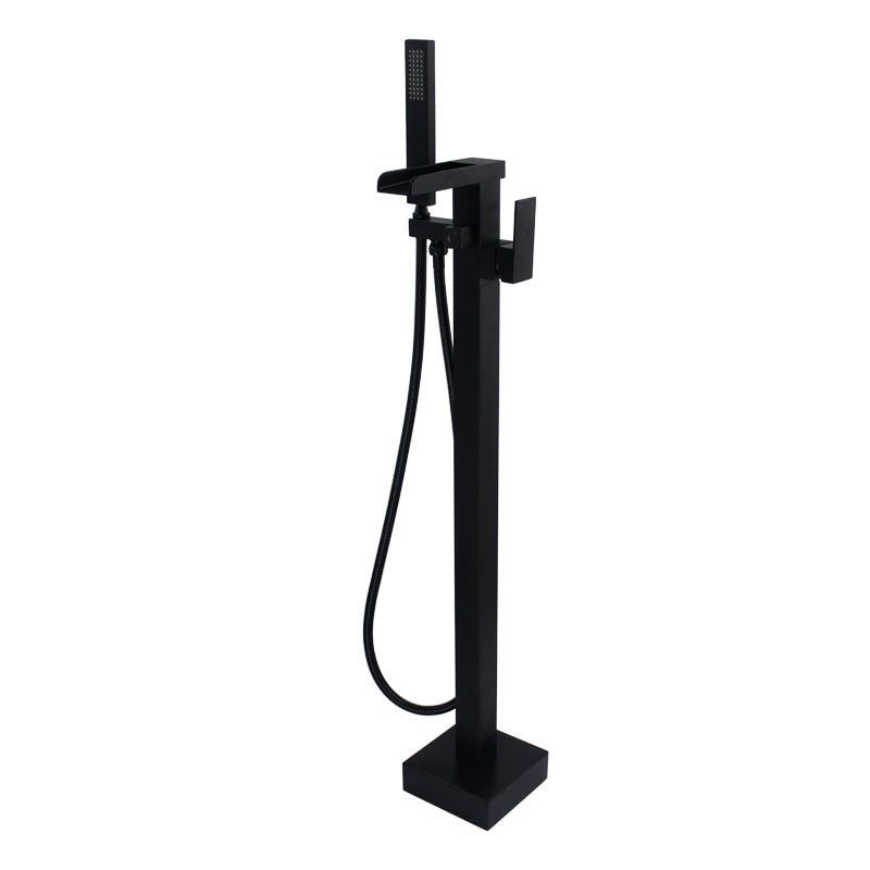 Modern Deck Mounted Copper Tub Faucet Low Arc Waterfall Tub Faucet