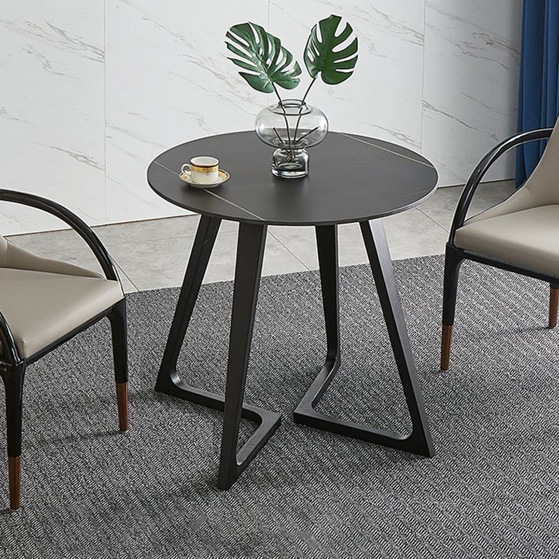 Sintered Stone Dining Table Industrial Double Pedestal Table for Dining Room
