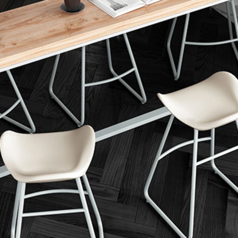 Contoured Seat Bar Stools Metal Dining Stools with Metal Base