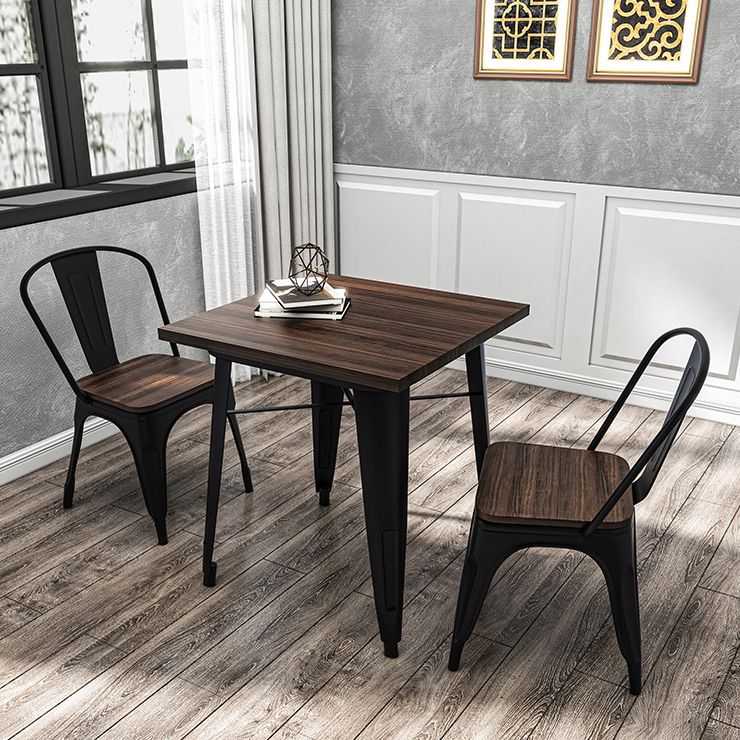 Coffee Shop Dining Table Set 1/2/3/5/7 Pieces Wood and Metal Dinette Set