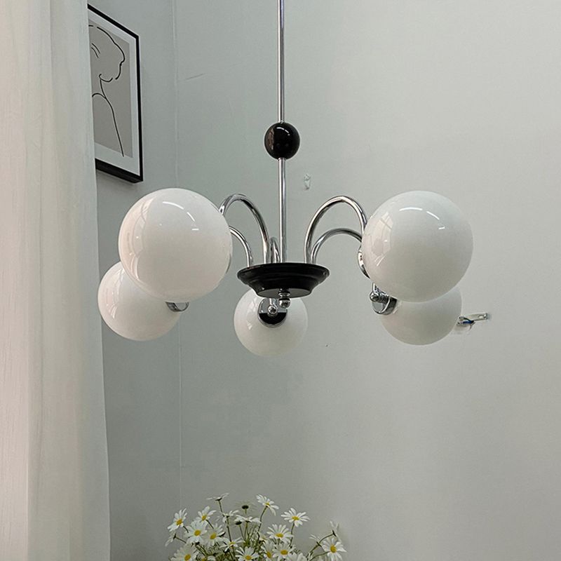 Luces de lámpara moderna con vidrio de ópalo blanco esmerilado para el dormitorio del comedor