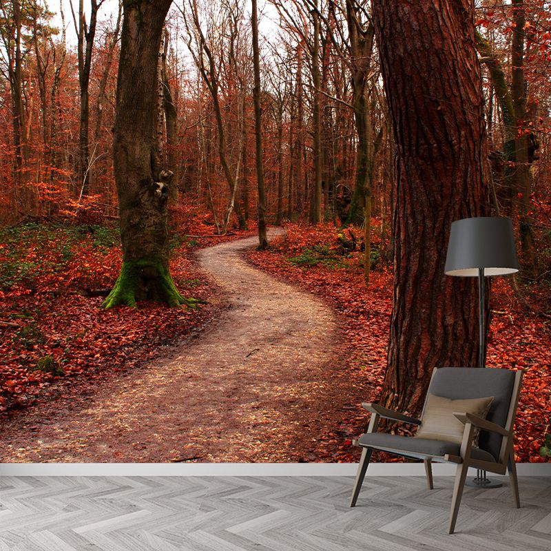 Contemporary Forest Wall Mural Environment Friendly Wallpaper for Sitting Room