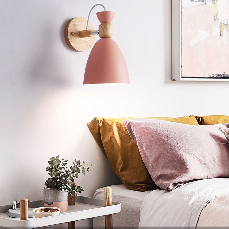 Moderna Macarons Nordic Macarons Tombra geométrica Medina de pared de metal 1 Lucina de luz en amarillo y blanco