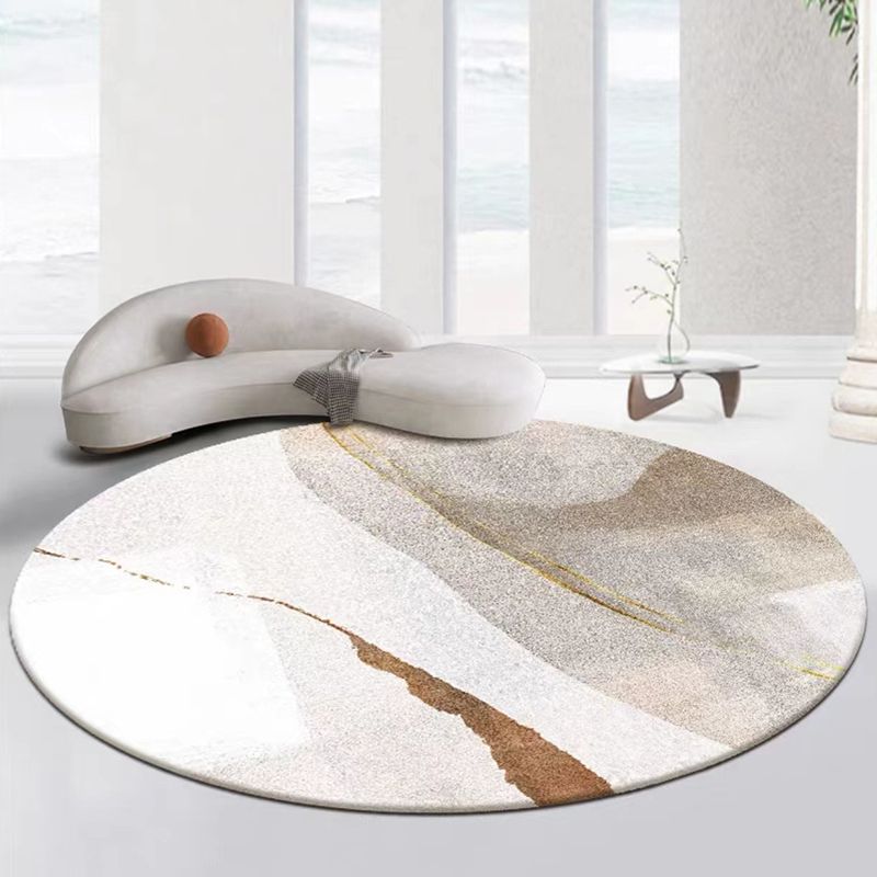 Gray Modern Rug Polyester Graphic Indoor Rug Non-Slip Backing Rug for Home Decor