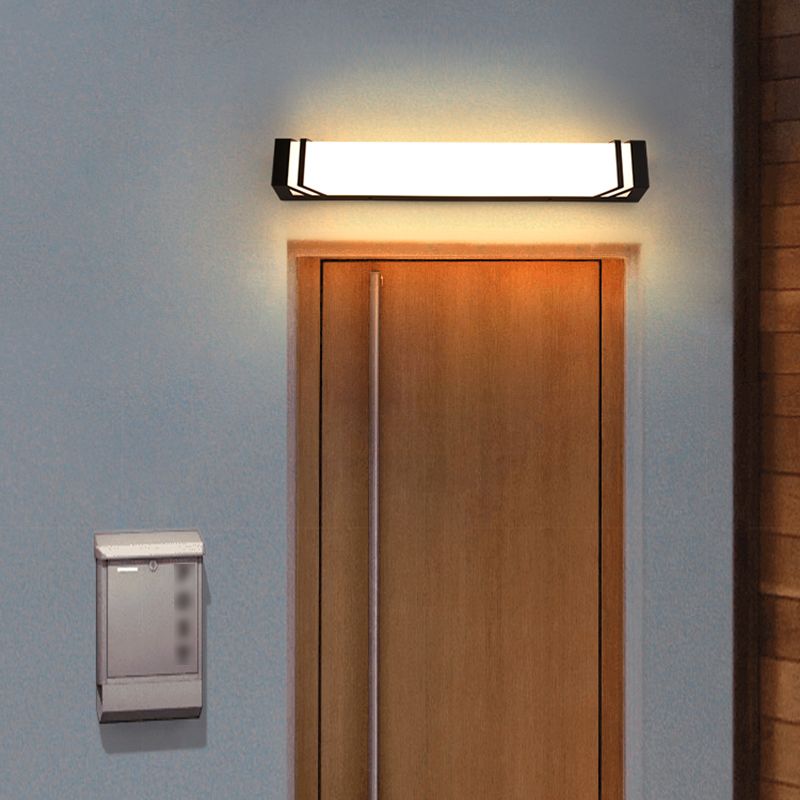 Modern Simple Iron Wall Light Rectangle Shape Wall Lamp with Acrylic Shade for Bedroom