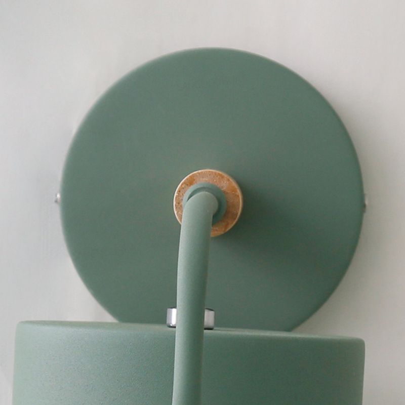 Iluminación de apliques de pared en forma de cilindro estilo moderno de metal 1 cabeza de pared montada en la pared