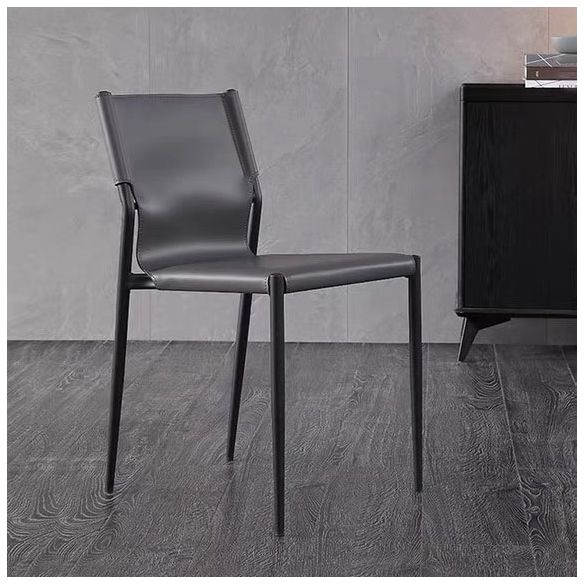 Sillas de comedor estilo moderno Silla auxiliar de cocina sin brazos con patas de metal