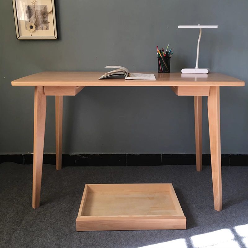 Light Wood Kids Desk Writing Desks with Drawer for Reading Room