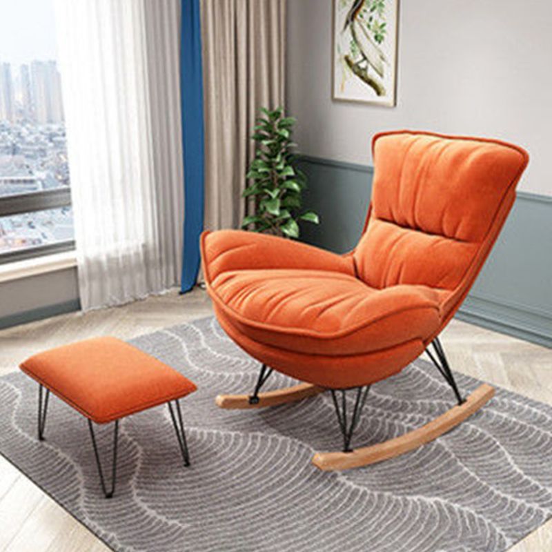 Modern Rocking Chair Metal Frame Doll Cotton Filling Cushion Wingback Rocker Chair