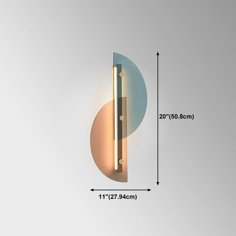 Glass Geometric Wall Light Postmodern 20" High LED Wall Sconce for Living Room