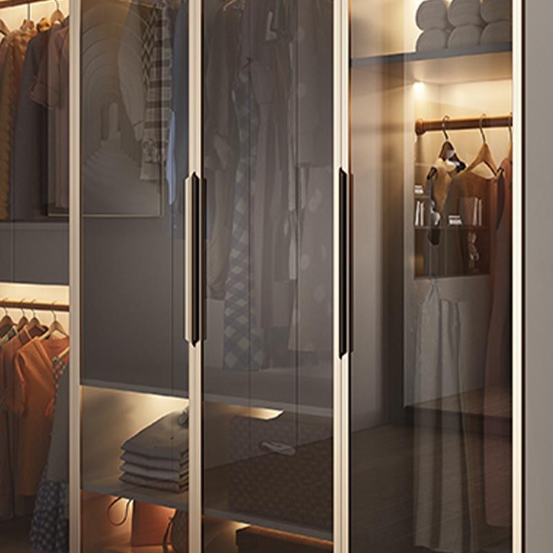 White Colour Wardrobe Armoire Contemporary Style Wooden Wardrobe Closet for Bedroom