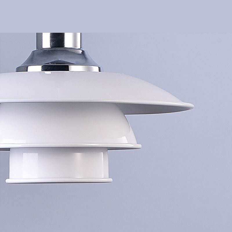 Wit metaalvliegende schotel Hangende licht 1 lichte Noordse stijl hangende lamp voor restaurant