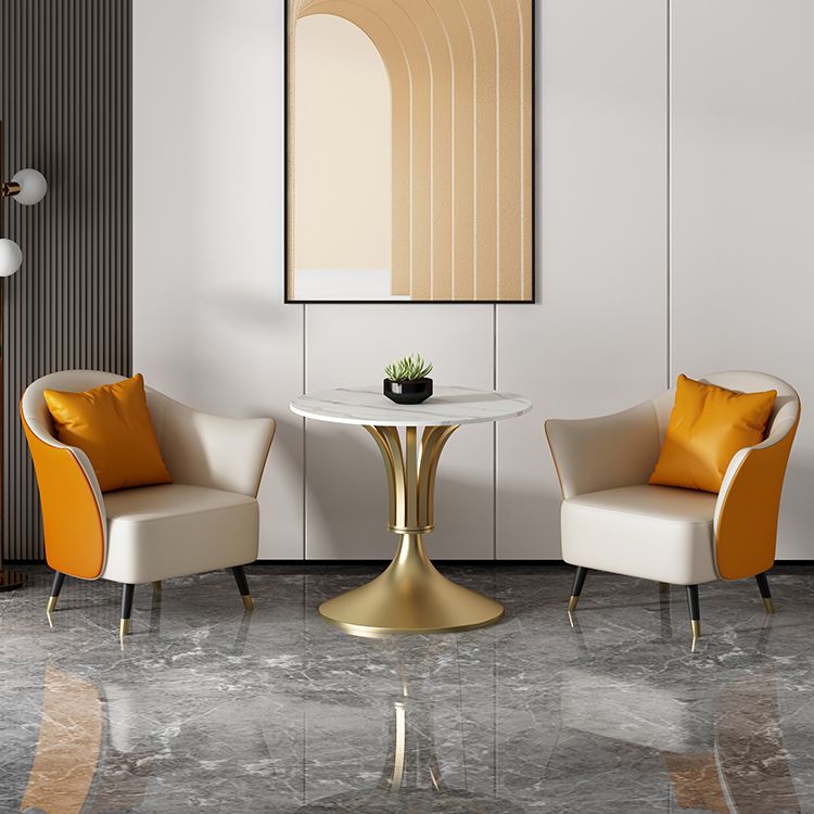 Mesa de comedor de piedra sinterizada Mesa base de un solo pedestal de lujo para comedor
