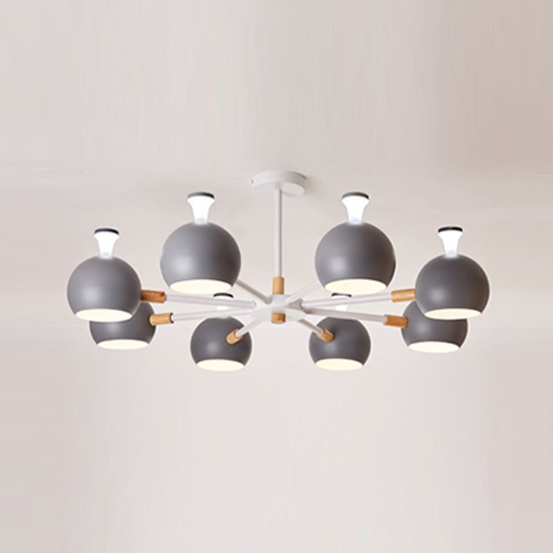 Multi Light Spherical Branch Hanging Light Modern Style Metal Hanging Lighting for Bedroom