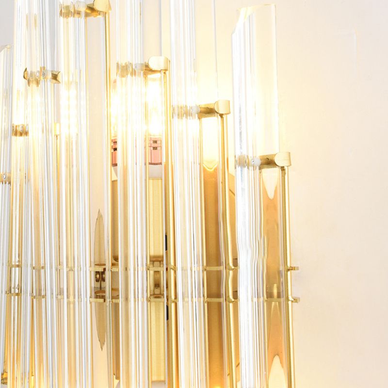 2-Light Geometric Wall Light Modern Crystal Wall Lights in Gold
