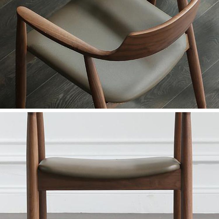 Contemporary Dining Chair 20'' Wide Open Arm Chair with 4 Wood Legs for Home