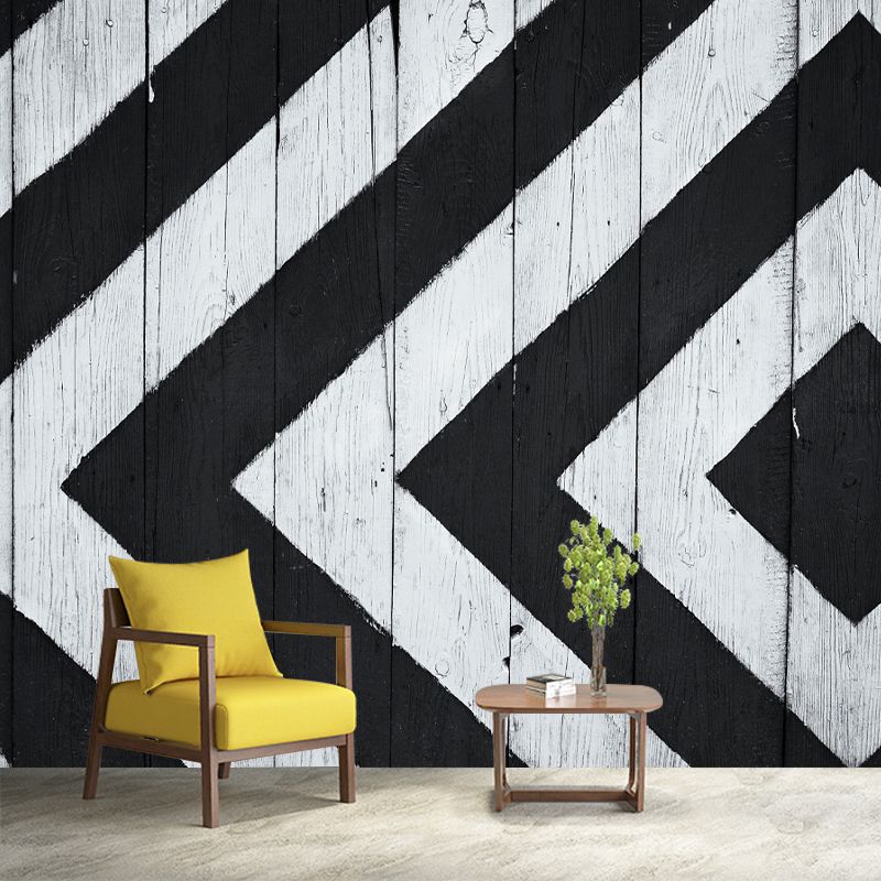 Customized Environmental Wall Mural Industrial Wood Textured Pattern Wall Covering