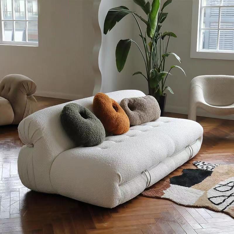 Contemporary Armless Settee Tight Back Standard Sofa for Living Room