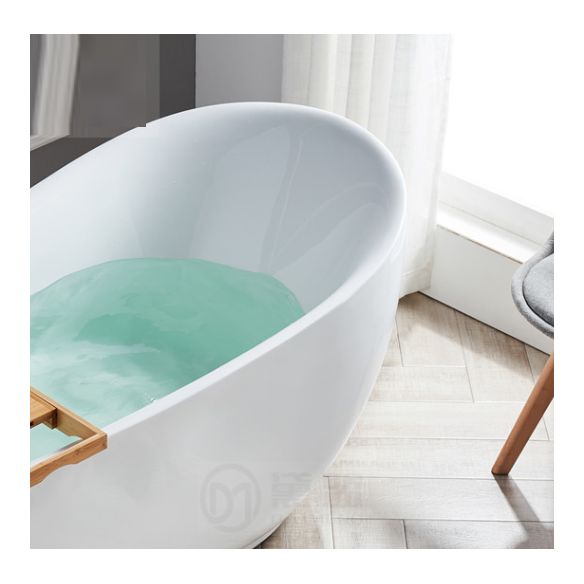 Modern Style Freestanding Bath Tub Acrylic Free Form Bathtub in White