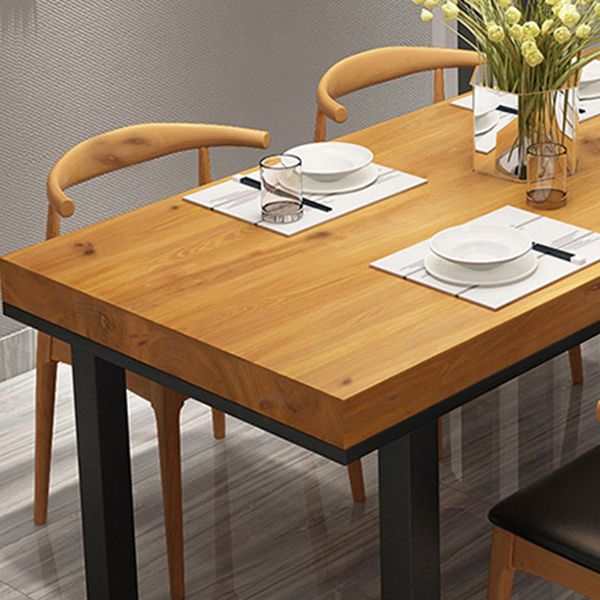 Light Wood Finish Industrial Dining Set 1/2/5 Pcs Pine Wood Dinette Set