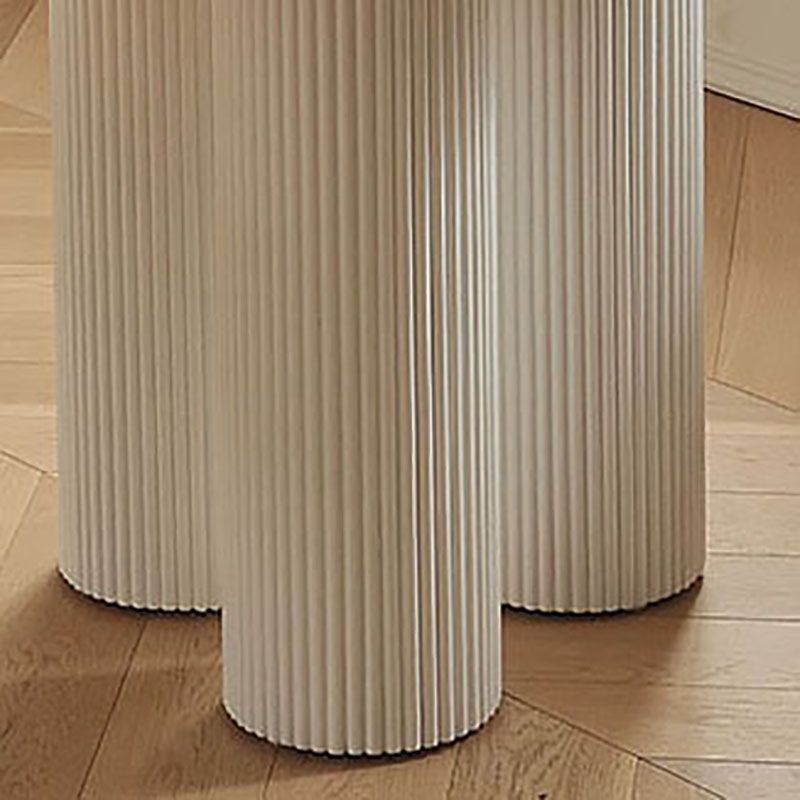 Contemporary Round Dinette Table Sintered Stone and Solid Wood Top Table