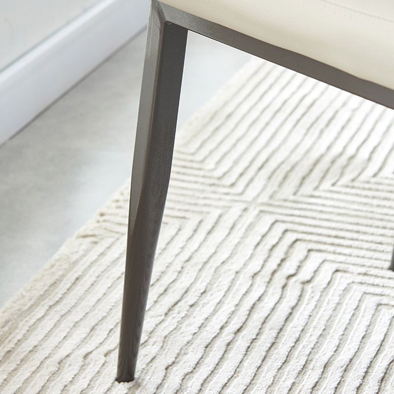 Modern Restaurant Solid Back Chair Matte Finish Leather Dining Chair