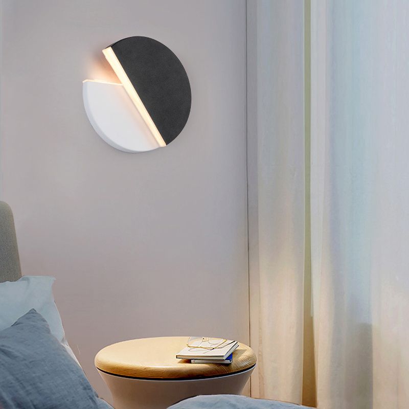 Iluminación de pared de sombra redonda de metal lámpara de pared de luz simple moderna