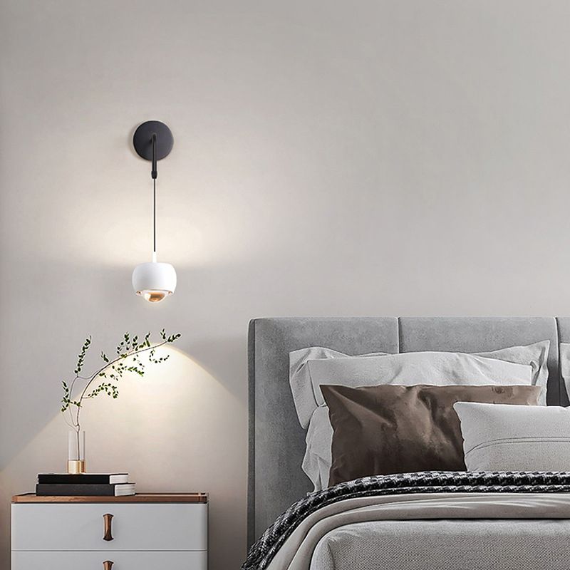 Contemporary Wall Light Fixture Simple Wall Light Sconce with Metal Shade for Bedroom
