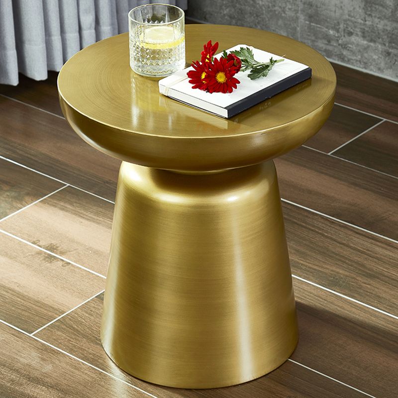 Mid-century Modern 16.9" Tall Round Top Side Table Metal Pedestal End Table
