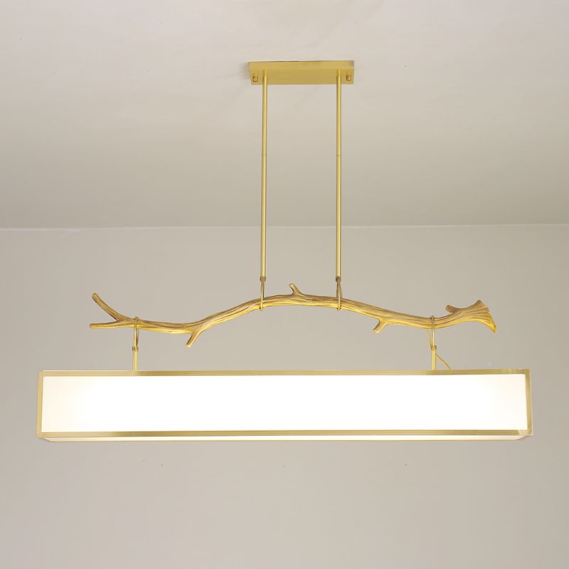 Accesorio de iluminación de la isla rectángulo metal moderno luz colgante de luz individual